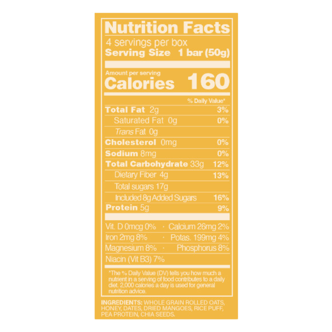Mood Food  – ACTIVE Mango with Chia Seeds Bar