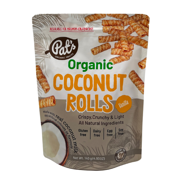 Pat's Organic Snacks – Organic Coconut Rolls (Vanilla)