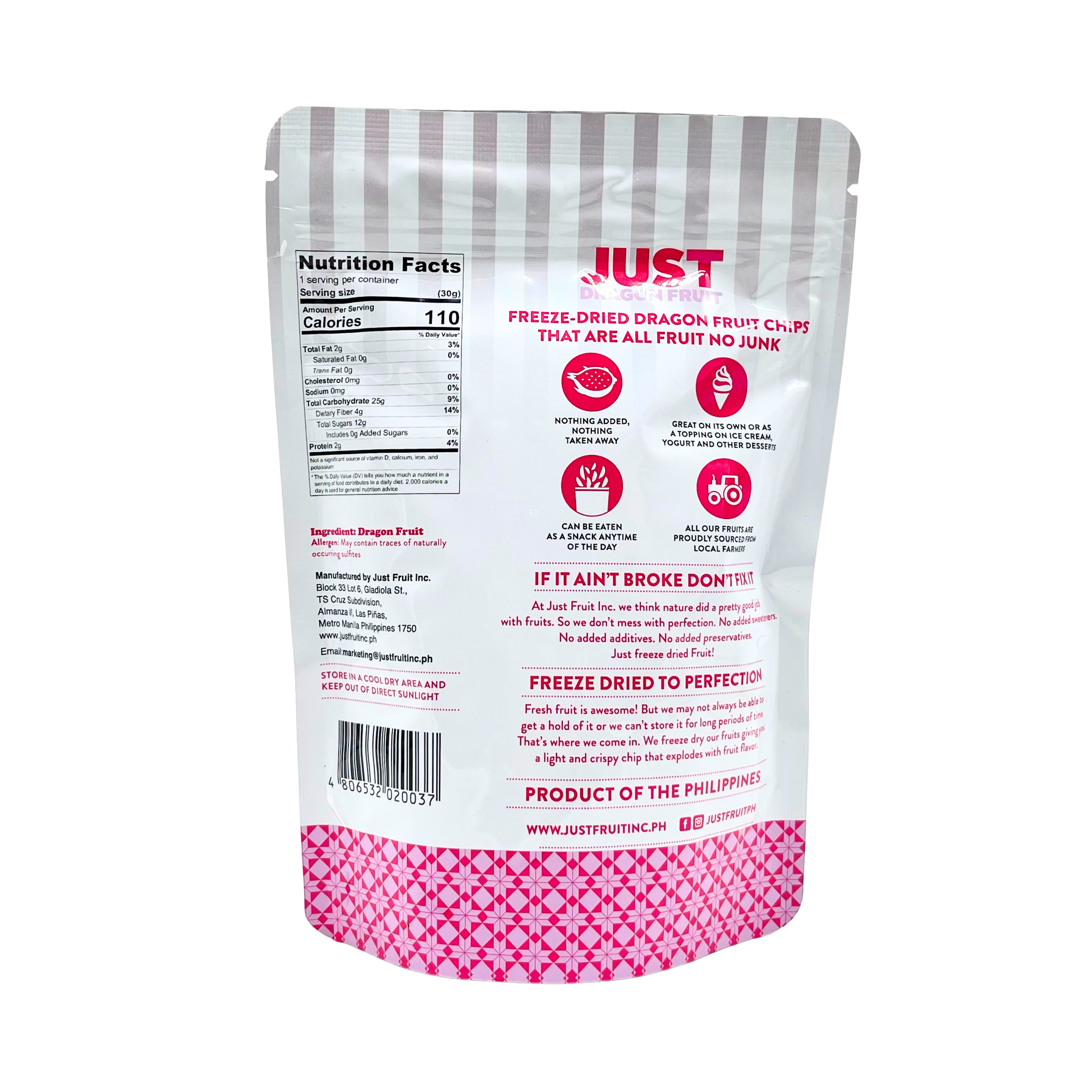 Just Fruit – Freeze-Dried Dragon Fruit Chip Snacks