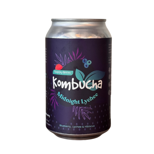 Happy Brew Kombucha — Midnight Lychee