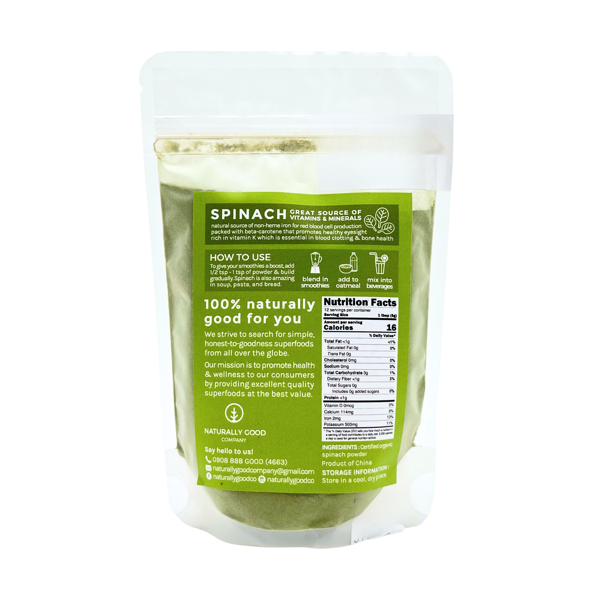 Spinac Powder Naturally Good – Spinach Powder | Real Food PH