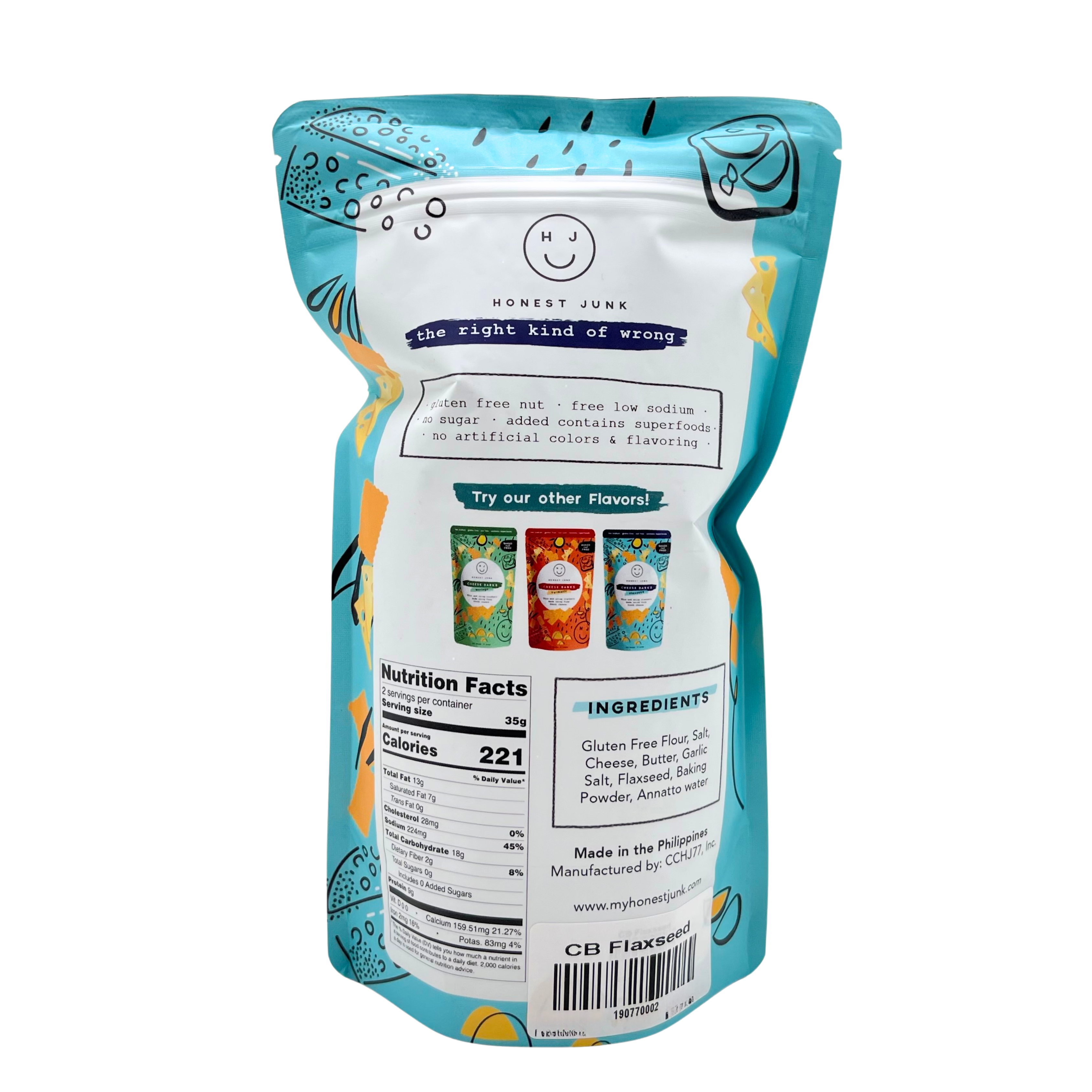 Honest Junk – Flaxseed Cheese Barks