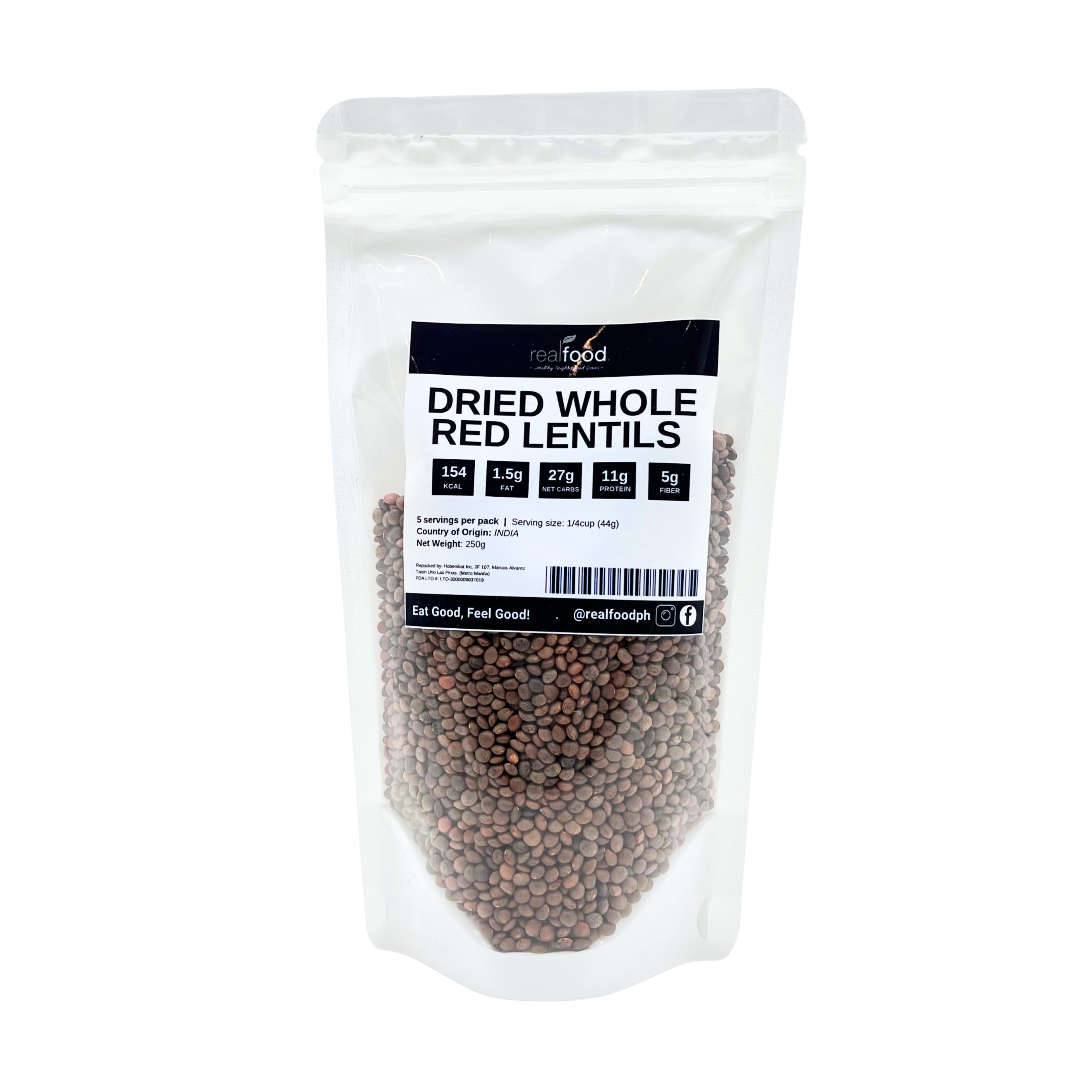 Real Food PH - Dried Whole Red Lentils