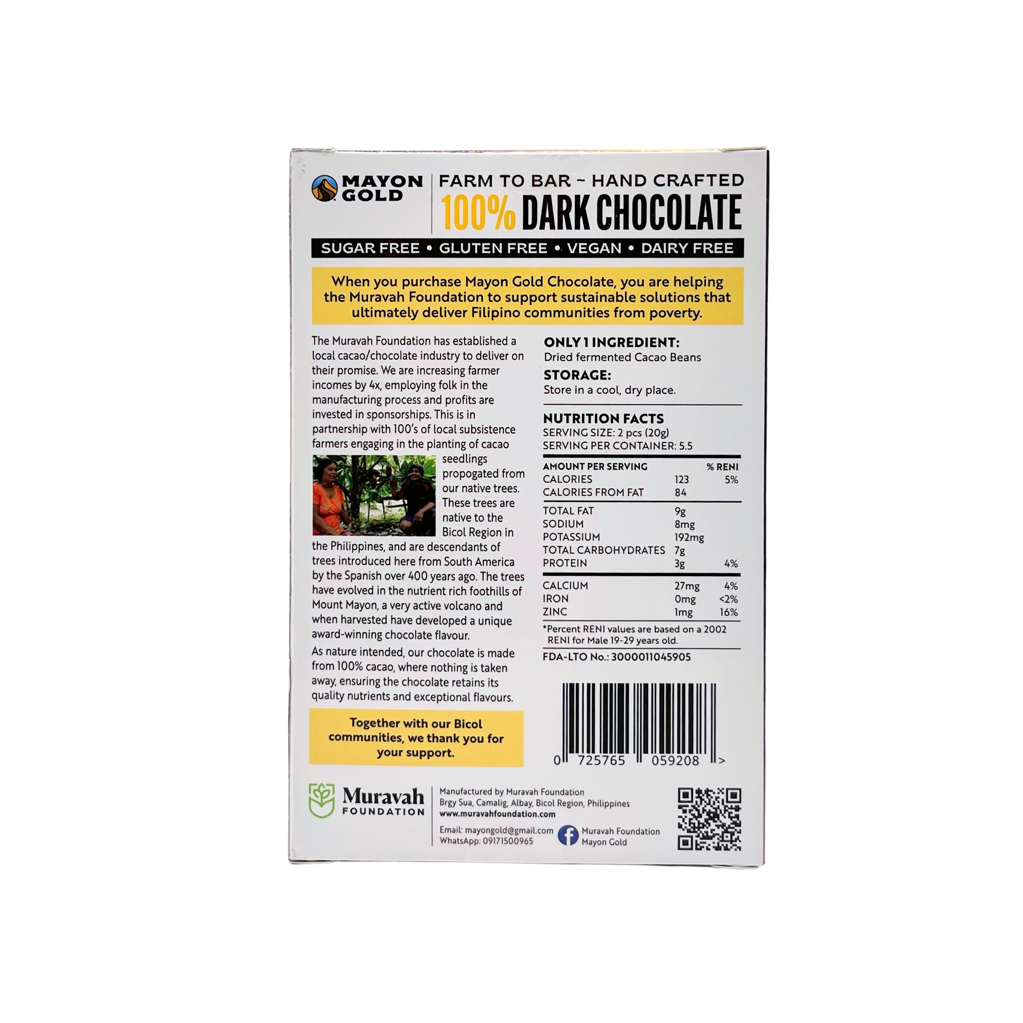 Mayon Gold – Pure & Natural Dark Chocolate