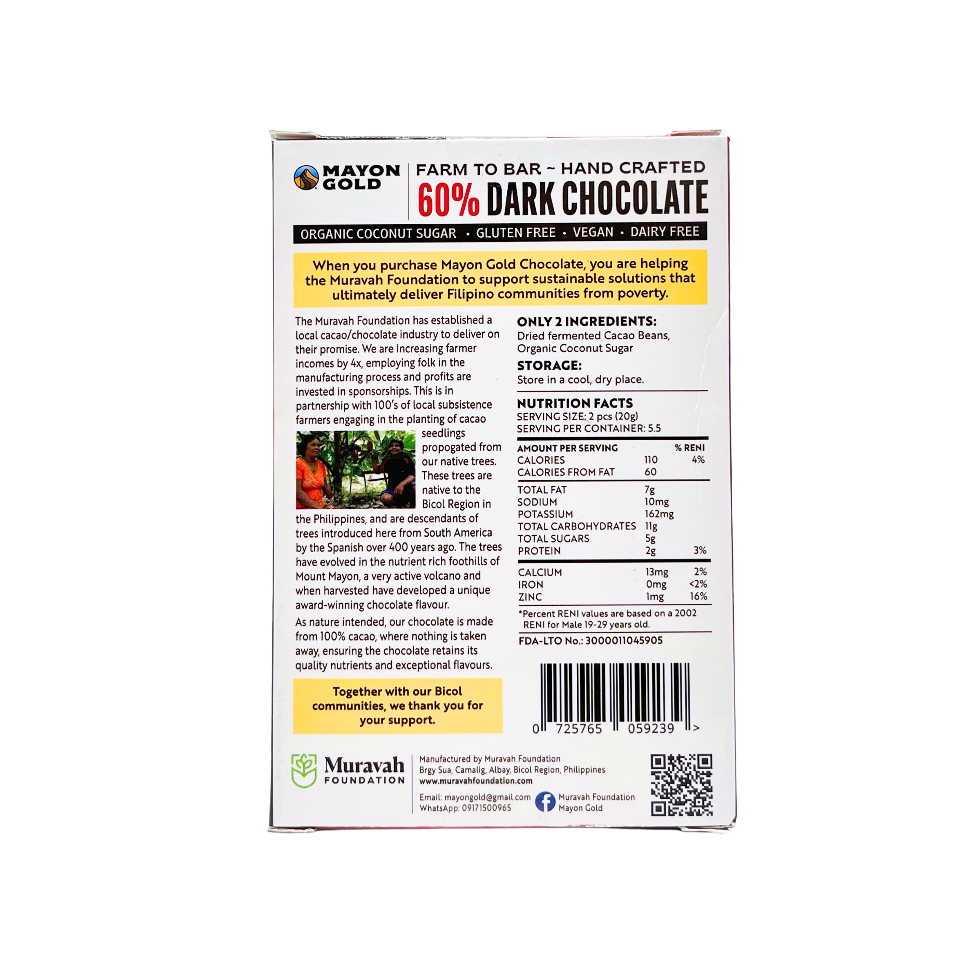 Mayon Gold – Pure & Natural Dark Chocolate