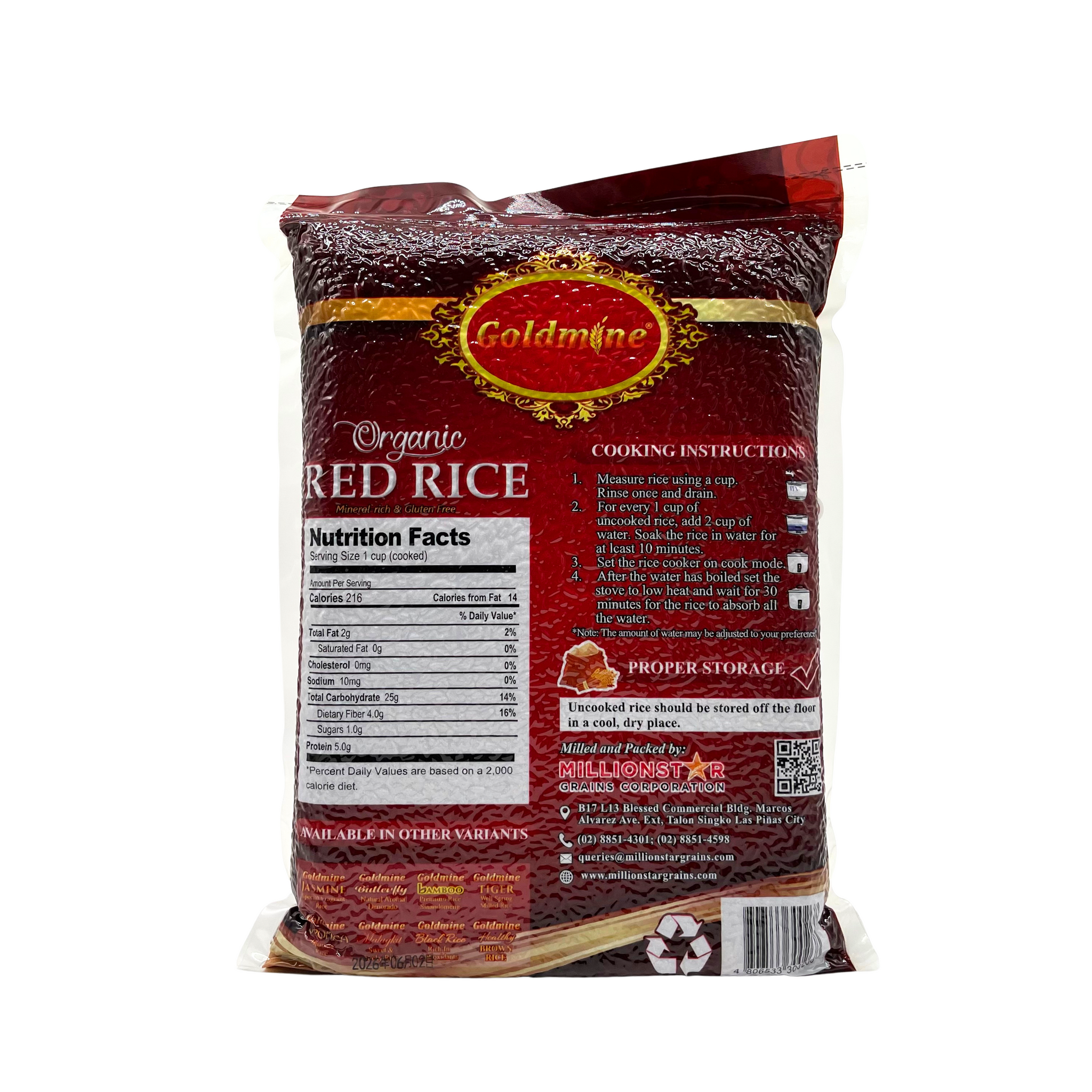 Gold Mine Red Rice Goldmine - Organic Red Rice 2kg | Real Food PH