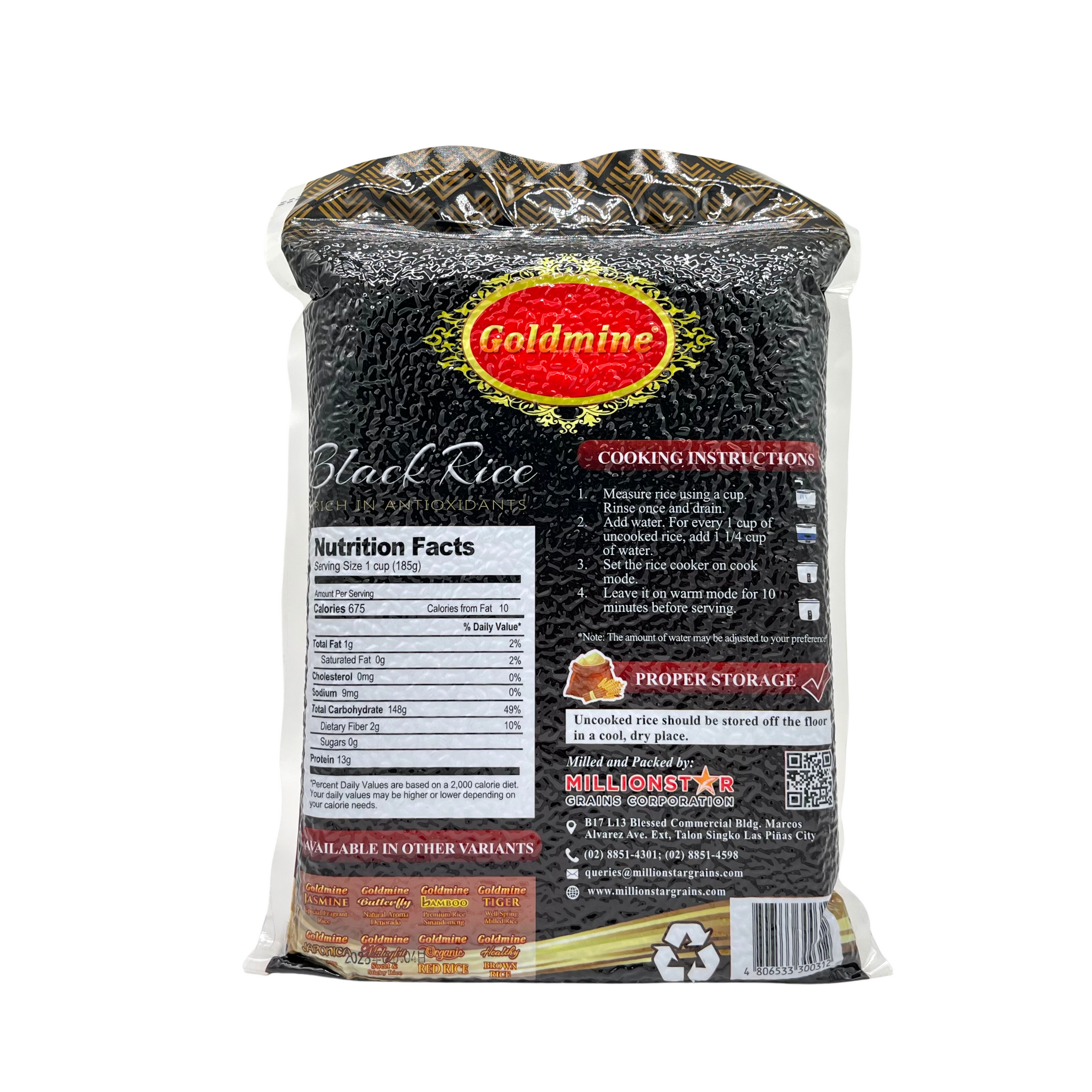 Gold Mine Red Rice Goldmine - Organic Black Rice 2kg | Real Food PH