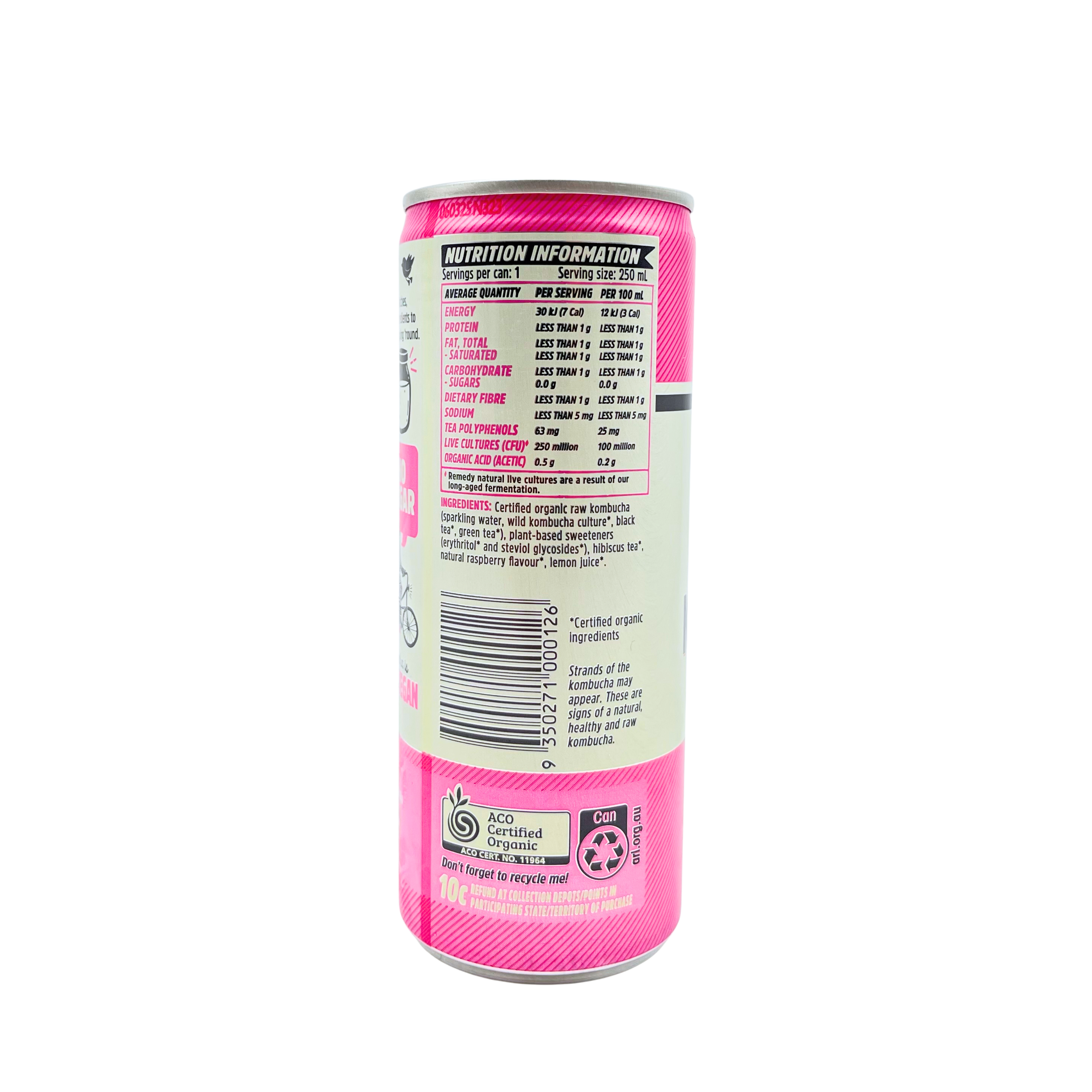Remedy – Organic Raspberry Lemonade Kombucha