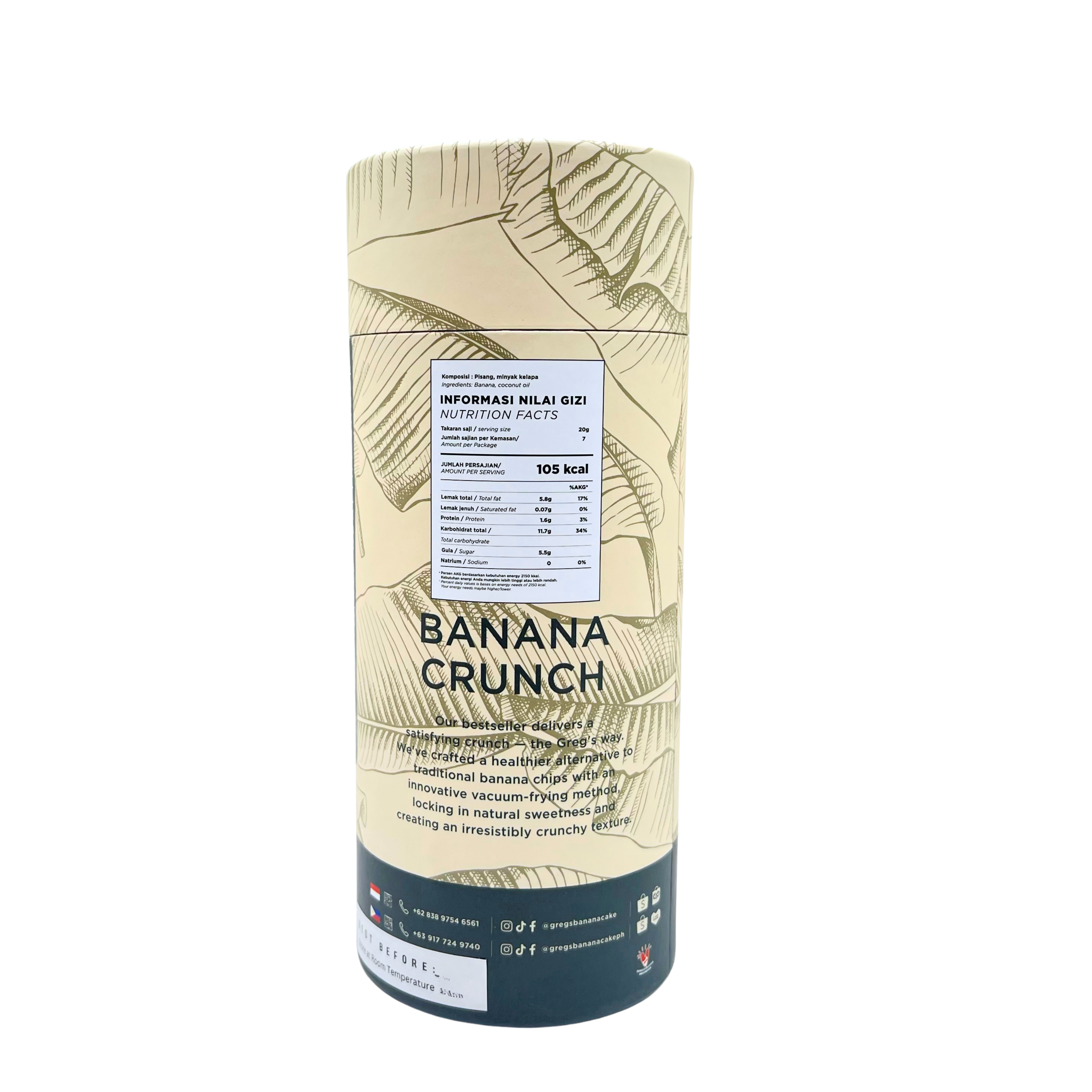 Greg's – Banana Crunch No Sugar Added