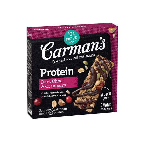 Carman's  – Protein Dark Choc & Cranberry Bar