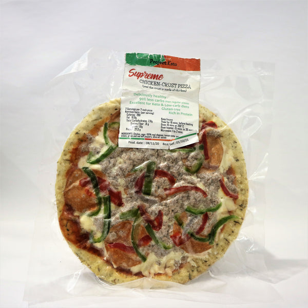 Project:Keto –  Supreme Chicken-Crust Pizza