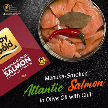 Bay of Gold – Manuka Smoked Atlantic Salmon in Olive Oil with Chili