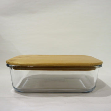 Glass Food Container With Bamboo Lid