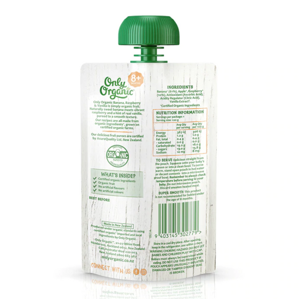 Only Organic — Banana Raspberry & Vanilla (8 mos+)