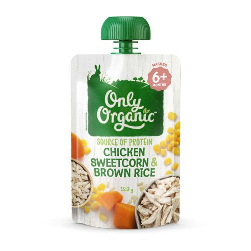 Only Organic — Chicken Sweetcorn & Brown Rice (6 mos+)