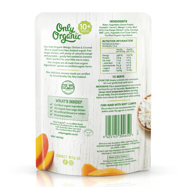 Only Organic — Mango Chicken & Coconut Rice (10 mos+)