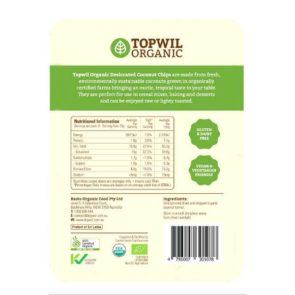 TopwiL – Organic Desiccated Coconut Chips