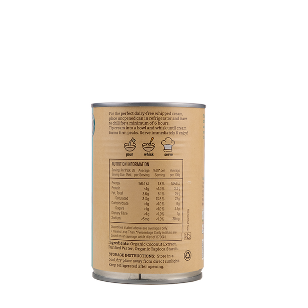 The Tender Table – Organic Dairy-Free Coconut Whipping Cream