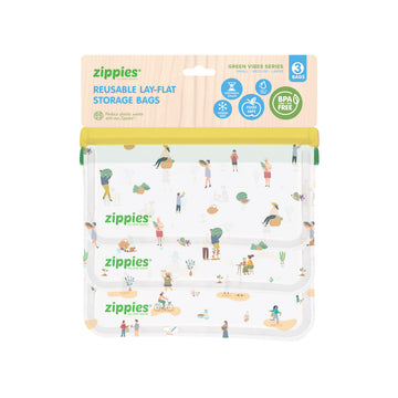 Zippies – Reusable Lay-Flat Storage Bags (Green Vibes Sampler Set)